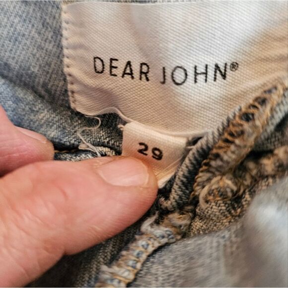 Dear John Wide Leg Cropped Jeans With Red And White Stripe On Side, Size 29 - Picture 7 of 8